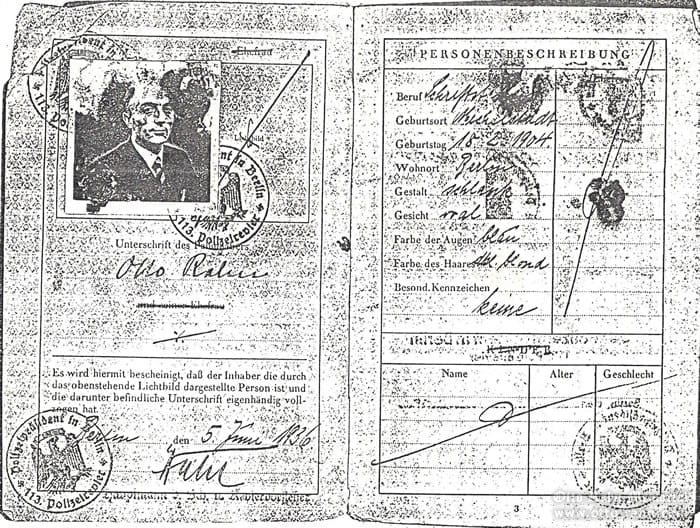 passport of Otto Rahn, page 2