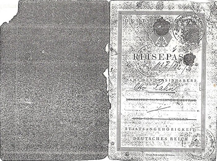 passport of Otto Rahn, page 1