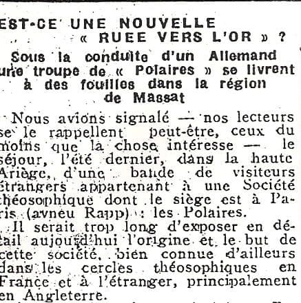 Article in La Depeche, March 6, 1932